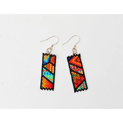 Kilim stílusú ezüst fülbevaló 