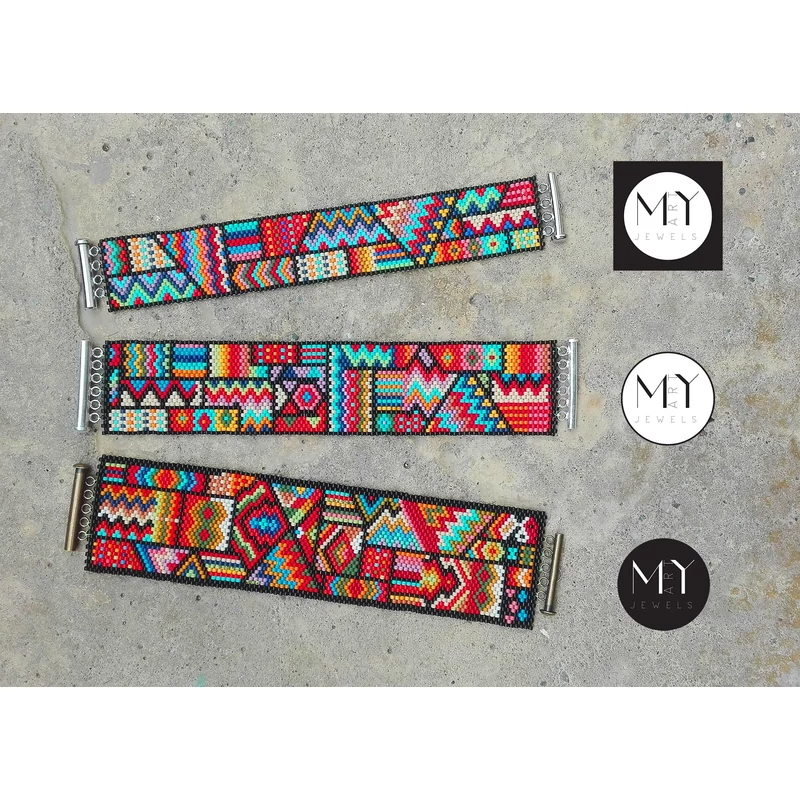 Kaleidoszkóp Szellem – Egyedi mintás gyöngy karkötők/ Kaleidoscope Spirit – Unique Patterned Beaded Bracelets